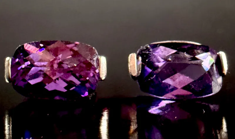A Pair of Cushion-Cut Amethyst and Sterling Silver Stud Earrings from auction in Campbell, New York