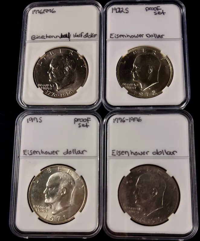A Collection of US Eisenhower Dollars, 1971-1976 from auction in Campbell, New York