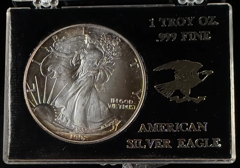 1992 US American Silver Eagle 1 oz Silver Dollar from auction in Campbell, New York