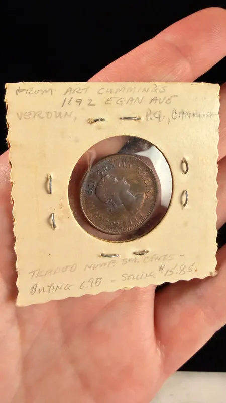 Canada 1961 1 Cent Bronze Error, Broadstruck from auction in Campbell, New York
