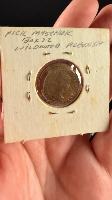 Canada 1962 1-Cent Bronze Coin, Off-Center Strike Error from auction in Campbell, New York