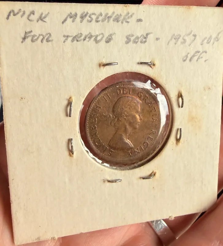 Canada 1962 1 Cent Copper-Alloy Off-Center Strike Error from auction in Campbell, New York