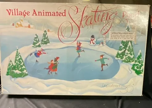 Department 56 Village Animated Skating Pond Item 5229-9 in Original Box from auction in Campbell, New York