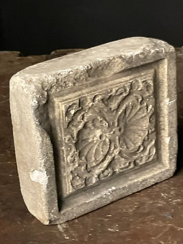Carved Stone Architectural Relief Fragment with Stylized Floral Motifs from auction in Campbell, New York