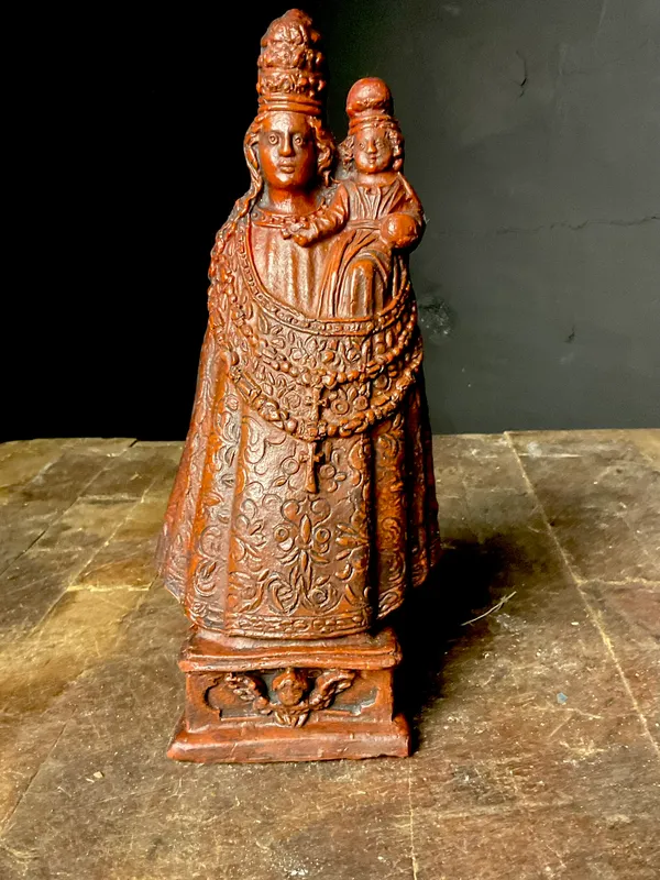 Mid-20th-Century Kram-Kastl Madonna and Child Cast Religious Sculpture from auction in Campbell, New York