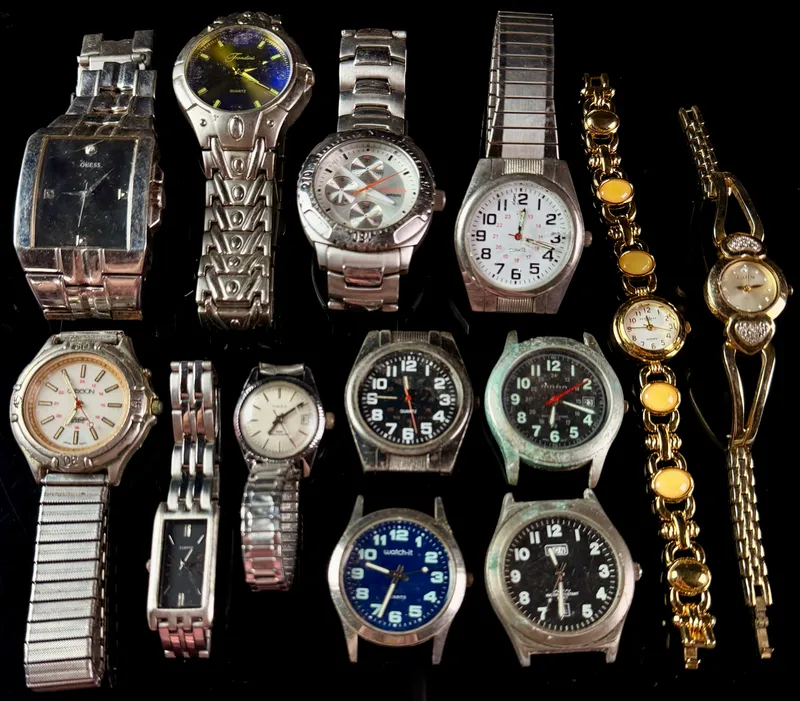An Assortment of Fifteen Men's and Women's Quartz Wristwatches and Watch Heads from auction in Campbell, New York