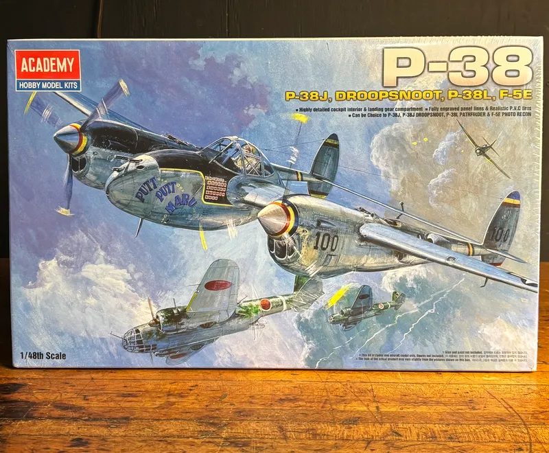 Academy 1/48 Scale P-38 Lightning Combination Version Model Kit from auction in Campbell, New York