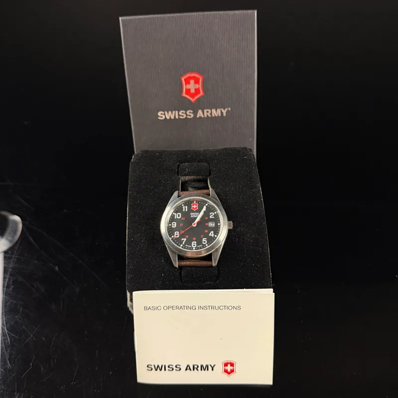 Victorinox Swiss Army Field Watch INC-87420 New Old Stock in Box from auction in Campbell, New York