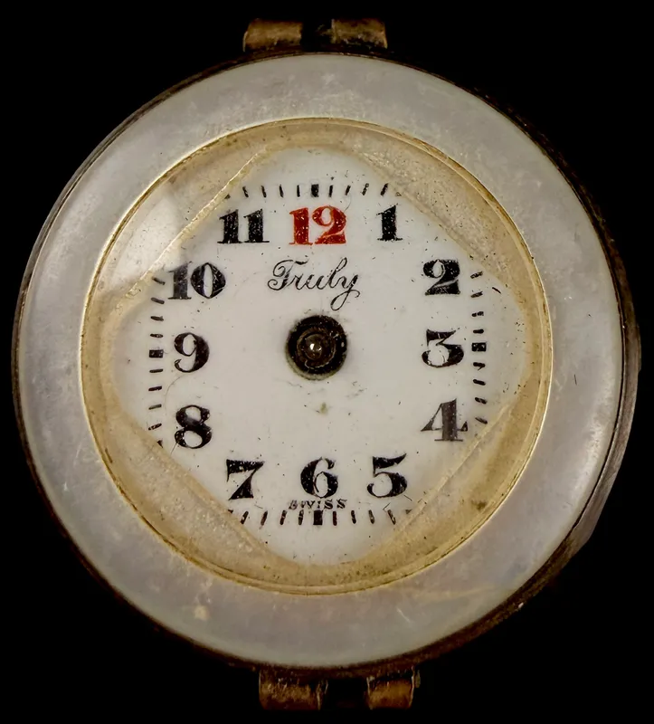 Truly Swiss Manual Wind Mother-of-Pearl Pendant Watch from auction in Campbell, New York