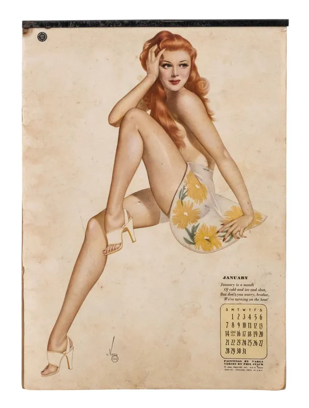 Alberto Vargas, 1945 Esquire Varga Girl Pin-Up Calendar from auction in Kingston, New York