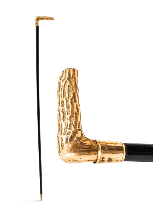 Ebony Walking Cane Circa 1890 with 14K Gold Handle - No Reserve from auction in Kingston, New York