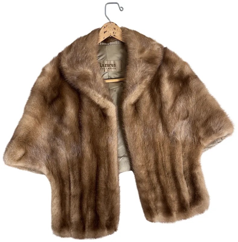 Lazarus Mid-Century Brown Mink Fur Stole from auction in Lancaster, Ohio