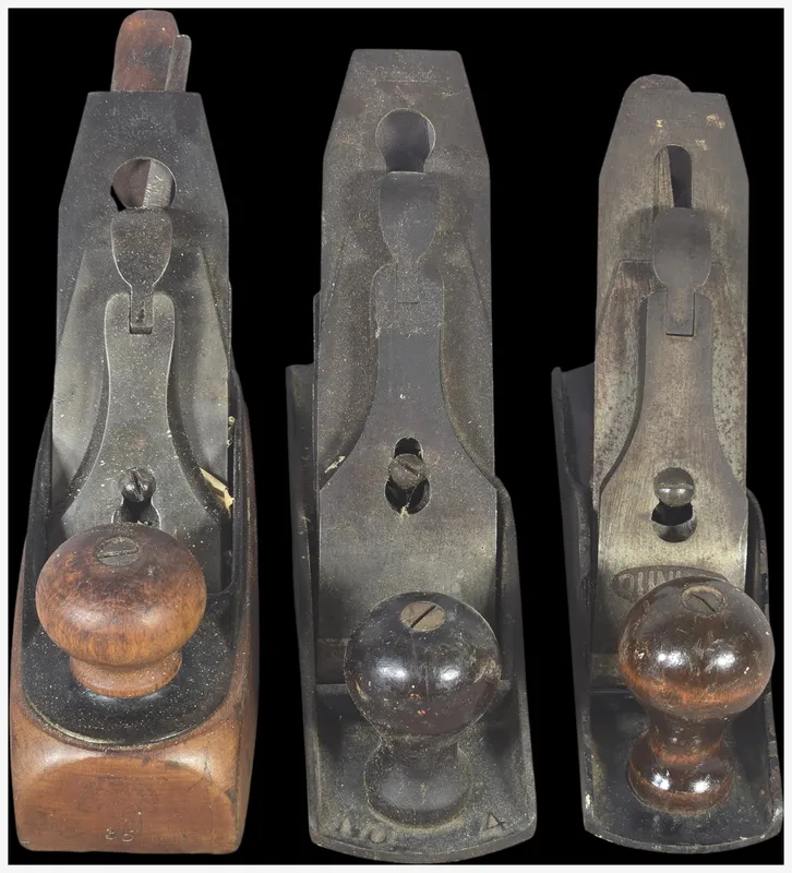 A Trio of Vintage Hand Planes Including a Stanley No. 35 Transitional and a Dunlap Smoothing Plane from auction in Lancaster, Ohio