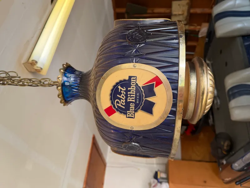 1970s Pabst Blue Ribbon Beer Hanging Swag Lamp from auction in Lancaster, Ohio