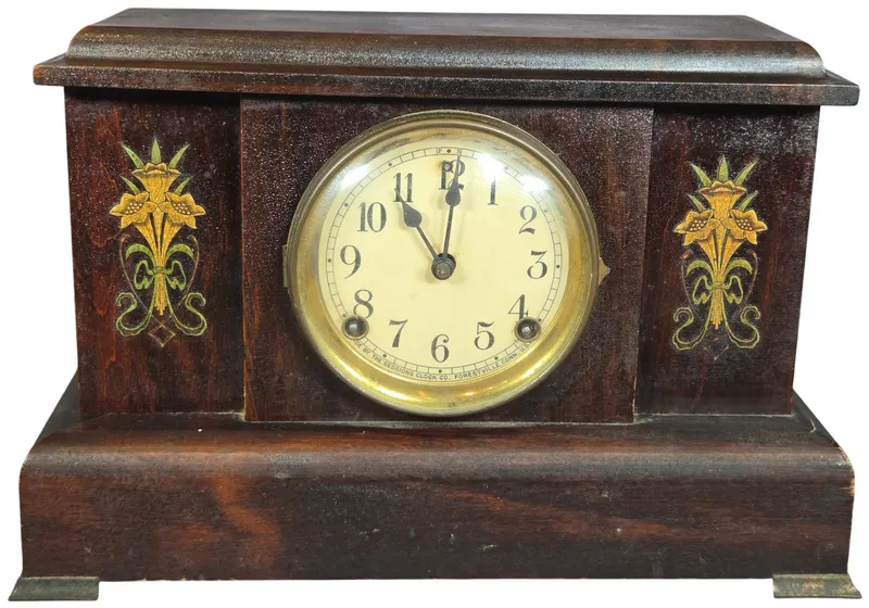 Art Nouveau Wood Mantel Clock by The Sessions Clock Co. from auction in Lancaster, Ohio