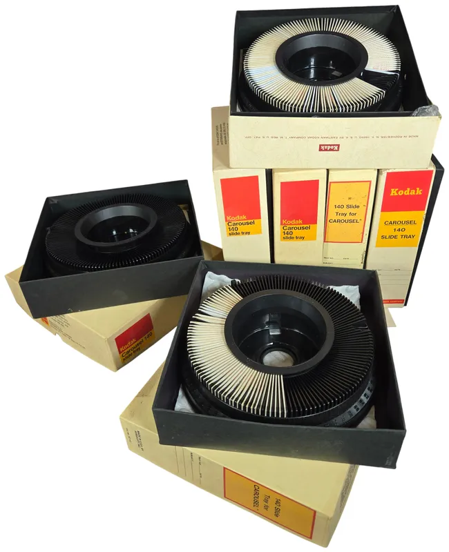CONTENTS LOT: Kodak Carousel 140 Slide Trays and Photographic Transparencies from auction in Lancaster, Ohio