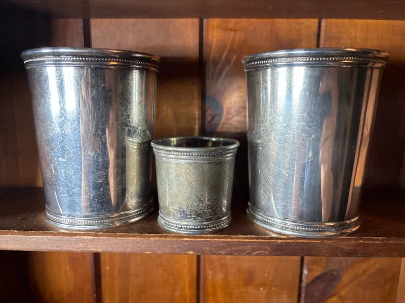 A Trio of Mark J. Scearce Sterling Silver Mint Julep Cups from auction in Lancaster, Ohio