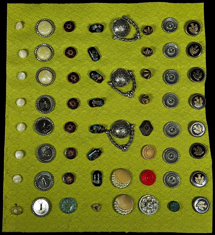 A Collection of Approximately 60 Vintage Buttons from auction in Lancaster, Ohio
