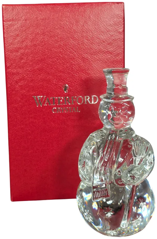 Waterford Crystal Snowman Sculpture with Original Box from auction in Lancaster, Ohio