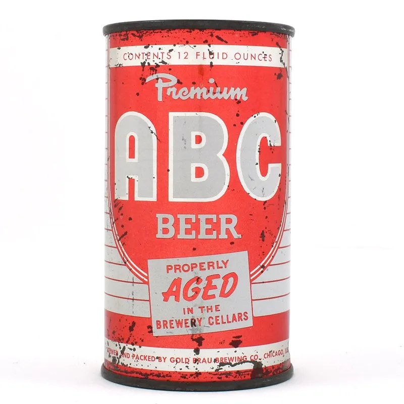 ABC Premium Beer Flat Top SATIN SILVER VARIATION 28-6 from auction in Brimfield, Massachusetts
