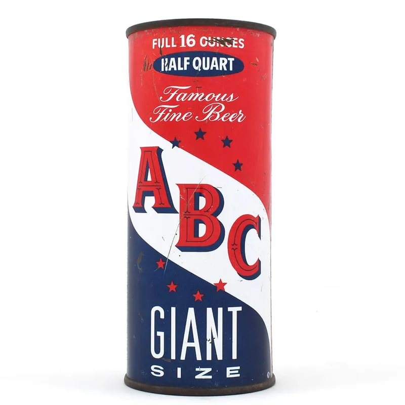 ABC Beer 16 Ounce Flat Top HALF QUART GIANT TOUGH 224-1 from auction in Brimfield, Massachusetts