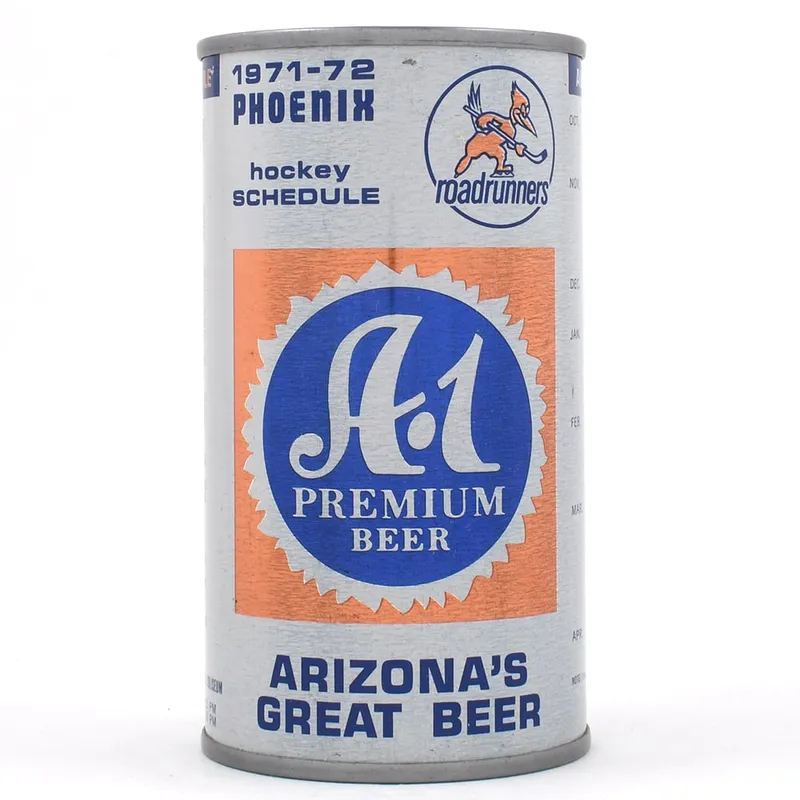 A-1 Beer 1971-72 Phoenix Suns Basketball Schedule Bank Top from auction in Brimfield, Massachusetts
