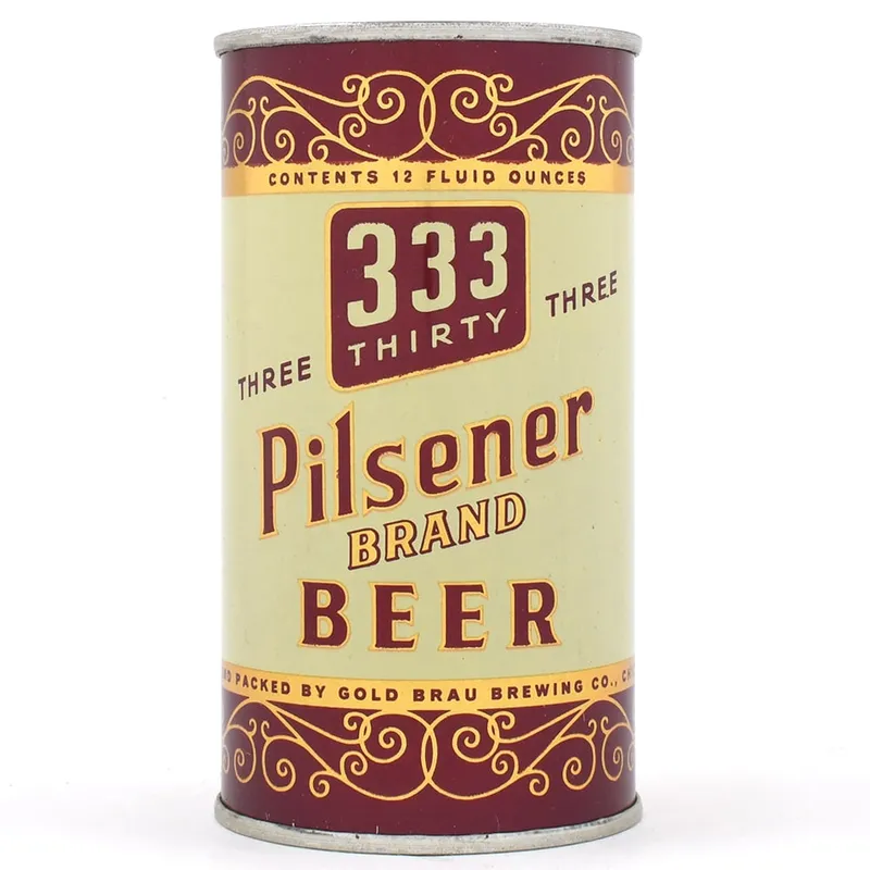 333 Three Thirty Three Pilsener Beer Flat Top METALLIC 138-31 MINTY from auction in Brimfield, Massachusetts