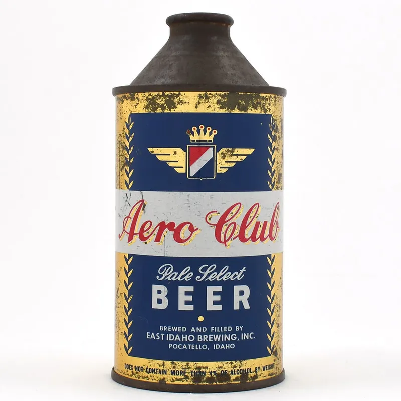 Aero Club Beer Cone Top DNCMT 4 PERCENT 150-7 from auction in Brimfield, Massachusetts