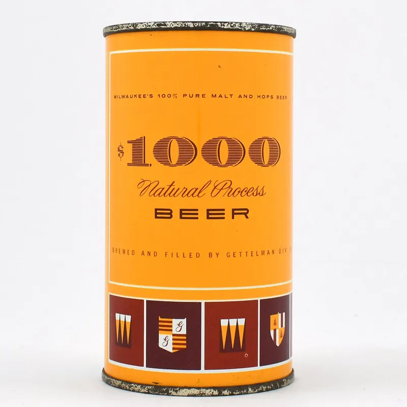 1000 Dollar Natural Process Beer Flat Top DIV MILLER 109-15 EXCEPTIONAL from auction in Brimfield, Massachusetts
