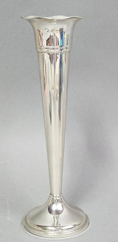 Preisner Sterling Trumpet Vase from auction in Okemos, Michigan