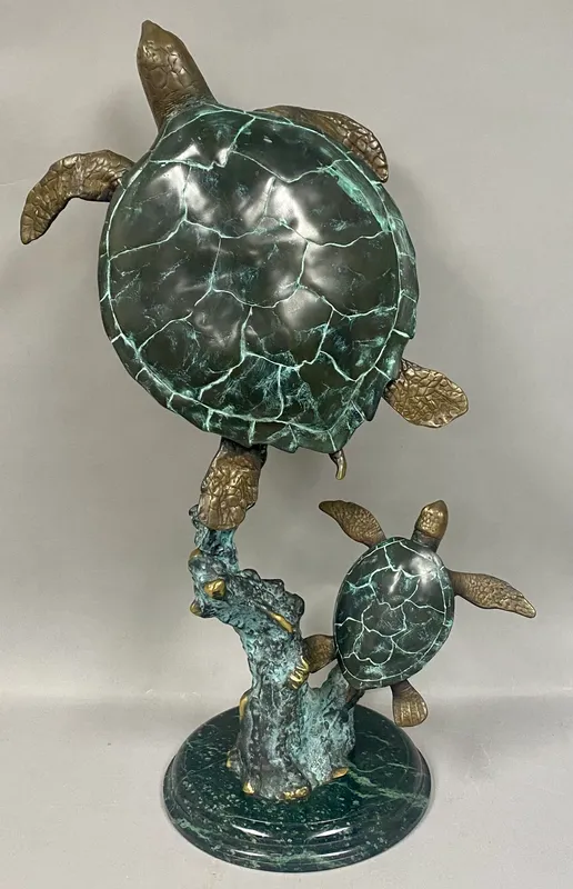 SPI Mother and Baby Sea Turtle Sculpture from auction in Okemos, Michigan