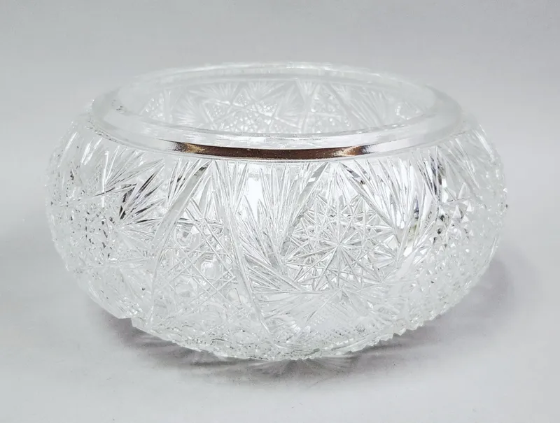 American Brilliant Cut Glass Rose Bowl from auction in Okemos, Michigan