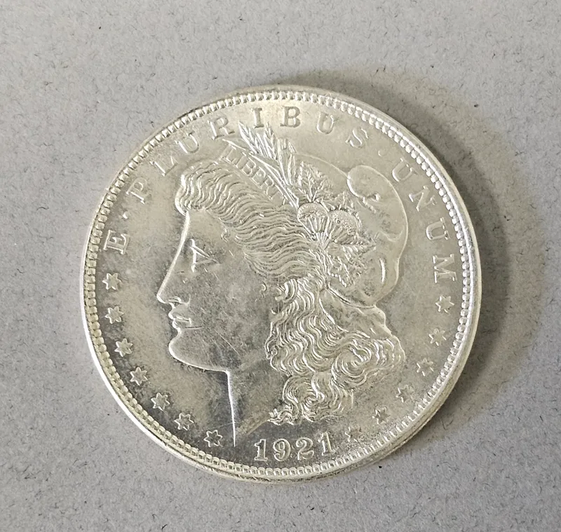 1921 Philadelphia Morgan Silver Dollar from auction in Okemos, Michigan
